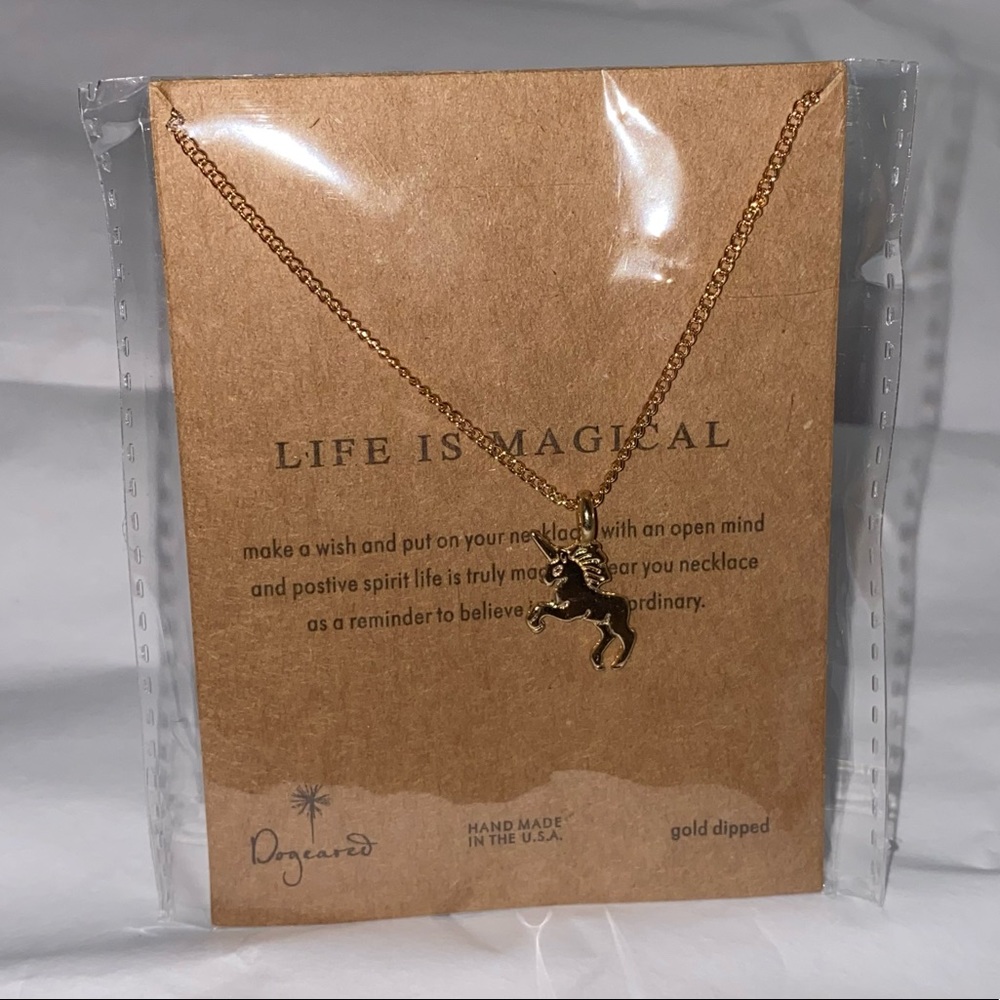 Dogeared Life is Magical Gold Dipped Unicorn Necklace